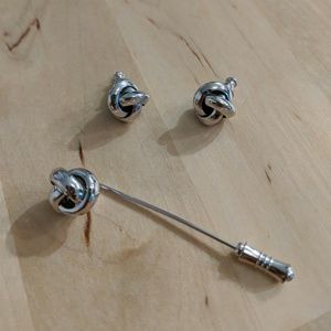 Vintage earrings and stick pin set